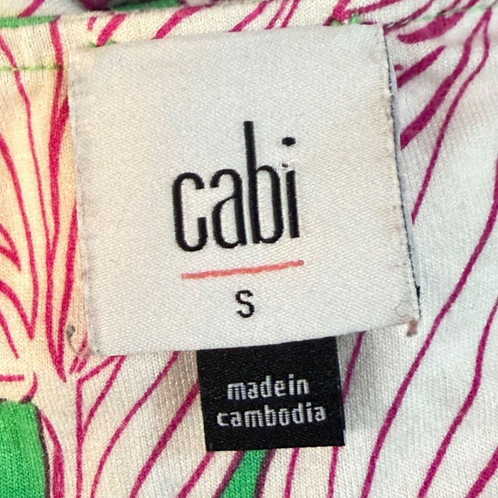 Cabi Weekend Dress 6217 Small Green Floral Sleeveless Tank Midi Dress Pockets - Picture 3 of 12